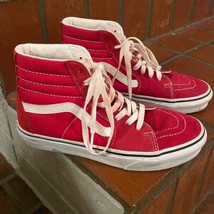 VANS Sk8- High Top Suede - Ruby Red Sz 8 Women’s Men’s 6.5